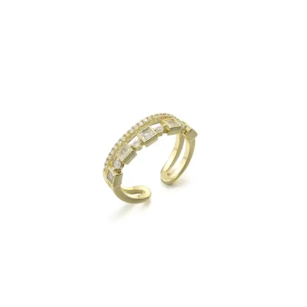 Wholesale Women's Ring New Style Living Mouth Zircon Heart Ring Versatile 304 Stainless Steel Geometric Pattern Luxury Style