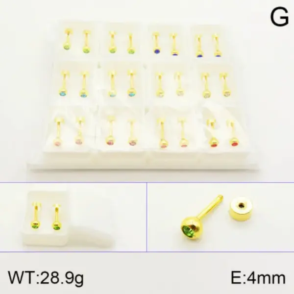Wholesale Vacuum Plating 18K Gold Plated Square 304 Stainless Steel Elegant Cute Shiny Ear Studs