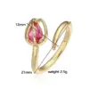 Wholesale Jewelry Elegant Luxurious Shiny Rose Flower Tulips Copper Zircon 18K Gold Plated Plating Inlay Cable Chain Jewelry Set