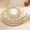 Wholesale Niche High-end Jewelry 18K Gold Plated 304 Stainless Steel Vacuum Electroplated Rhinestone Geometric Heart Zircon Waterproof Non-fading Bracelet For Women
