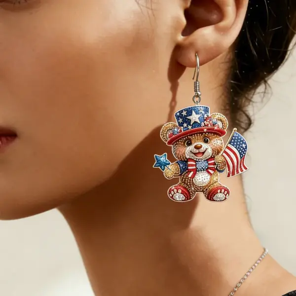 Wholesale Retro Multicolor Cartoon Character Drop Earrings For Women With 304 Stainless Steel Posts, Acrylic Print Design