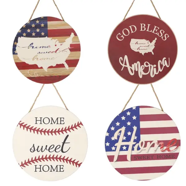 Wholesale Halloween Wooden Plaque Welcome Decoration Flag Door Hanging Ornament Veterans Day Party Decoration