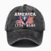 Wholesale Vintage Style American Flag Baseball Cap With Curved Brim, Cotton Material And Embroidery, Perfect For Independence Day