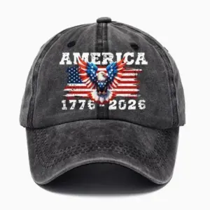 Wholesale Vintage Style American Flag Baseball Cap With Curved Brim, Cotton Material And Embroidery, Perfect For Independence Day