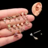 oly-9811297cd86eae7d6fdaae9f908c5390 Wholesale Copper Rhinestones Ear Cartilage Rings & Studs Heart Shape Flower Waterproof Non Tarnish Surgical Steel Women'S
