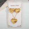 oly-98152c64fc6fa323237f323a7f8f87a3 Wholesale Electroplating Golden Plated Starfish Red Heart Flower 304 Stainless Steel Casual Elegant Handmade Polishing Plating Jewelry Set
