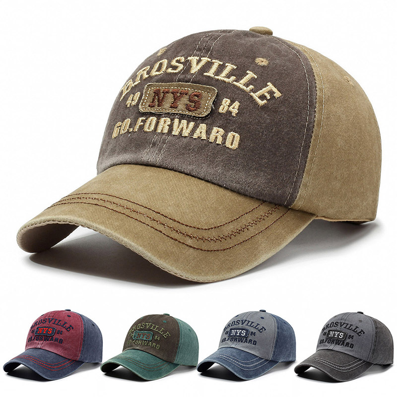 Wholesale New Washed Denim Letter Baseball Cap Embroidered Trendy Letter Cap Outdoor Fashion Personalized Street Shade Hat