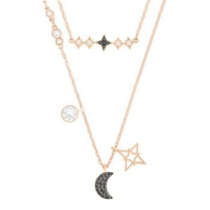 Star and moon double layer necklace