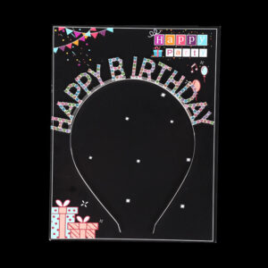 Happy birthday silver mixed color + card