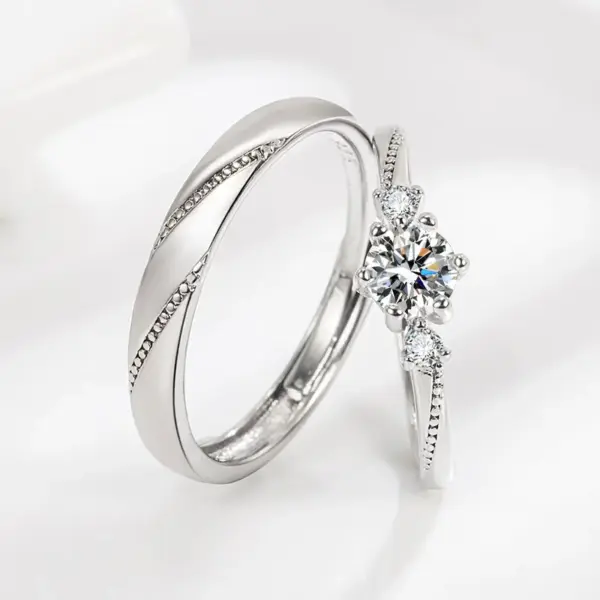 oly-982df8805da4f16b5110ce6b3e8de4a5 Wholesale Elegant And Cute Love At First Sight Fashion Couple Ring Men's And Women's Simple Personality Open Ring Adjustable Ring Ring