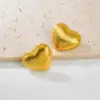 Wholesale Heart Shape Stud Earrings For Women In 304 Stainless Steel With Electroplated 18K Real Gold PVD Coated Layer 0.03µm-0.05µm