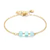 Wholesale Minimalist 304 Stainless Steel Chain Handmade Natural Stone Vacuum Electroplated Real Gold Geometric Pattern Bracelet French Niche Thin Chain Square Gemstone Personalized Jewelry For Women Bohemian Style