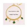 Wholesale Square Waterproof Couple Bracelets In 304 Stainless Steel With 18K Gold Electroplated And Zircon Inlay Snake Chain