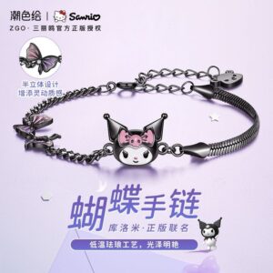 Wholesale Sanrio Kulomi Butterfly Bracelet Ins Niche Design Sweet Cool Spice Girl Bracelet Birthday Gift for Women