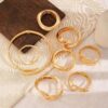 Wholesale Retro Personality Exaggerated Wide-face Bracelet suit Golden Glow Irregular Bracelet Women's Hollow Bracelet