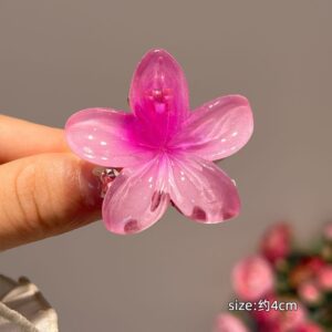 18#Small plumeria clip-rose red 4cm