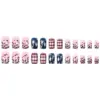 Wholesale Detachable American Flag Design Nail Stickers Striped Wearable Fake Nails Triangle French Style