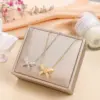 Wholesale Simple Style Bow Knot Titanium Steel Inlay Zircon Pendant Necklace 1 Piece