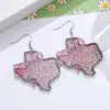 Wholesale Retro Map Print Acrylic Drop Earrings For Women With 304 Stainless Steel Ear Pins