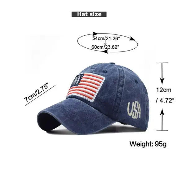 Wholesale Men's Basic American Flag Embroidery Crimping Curved Eaves Baseball Cap