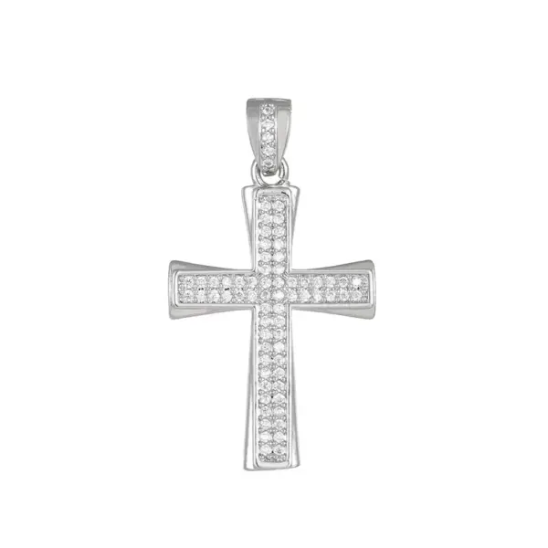 Wholesale Women’s Waterproof Non Tarnish Copper Cross Necklace With KC Golden Plated Electroplated Finish And Zircon Inlay