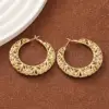 Wholesale Three-dimensional Geometric Earrings For Women In Copper With KC Golden Water Plating And 0.03µm Thick Coating