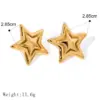 Wholesale 1 Pair Classic Style Commute Pentagram Mixed Metal Plating 304 Stainless Steel 18K Gold Plated Ear Studs