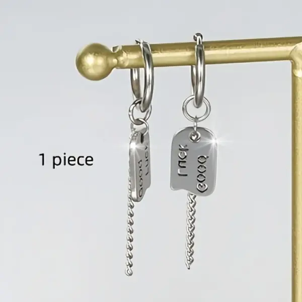 Wholesale Elegant For Letter Tassel Drop Earrings For Women In Titanium Steel