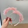Wholesale Children's Crown Headband Quality Rhinestone Mesh Headband Girls' Birthday Accessories Tulle Dress Princess Hair Clip Headwear Lace Bow