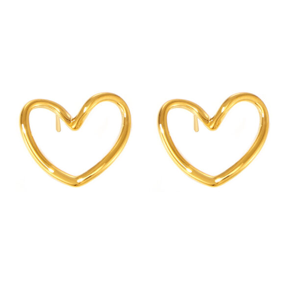 Wholesale Sugar Hollow Love Earrings Earrings Titanium Steel PVD Electroplated 18K Real Gold Niche Simple Elegant Earrings for Women