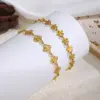 Wholesale Three-dimensional Flowers Bracelet For Women, 304 Stainless Steel With 18K Real Gold PVD Coated Plating, 0.08µm Minimum Thickness