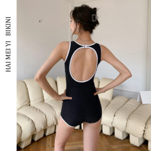 Wholesale 2023 New ins South Korea one-piece swimsuit women's small chest retro slimming belly covering boxer conservative hot spring swimming suit