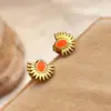 Wholesale PVD Coated Real Gold Plated 18K Gold Heart Shape 304 Stainless Steel Marine Style Simple Style Classic Style Waterproof Non Tarnish Ear Studs