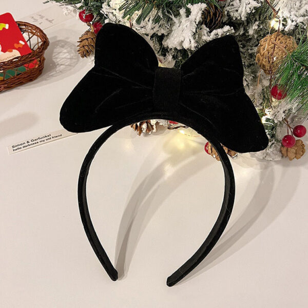 oly-9898ddf6d531d04aa24884c305354ad1 Wholesale Valentine's Day Red Velvet Bow Headband for Men and Women Couple Vintage Flocking Holiday Decoration Photo Card