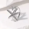 oly-9899c7142f167a894605861407eb908a Wholesale PVD Coated Real Gold Plated 18K Gold Animal Starfish 304 Stainless Steel Vacation Beach IG Style Waterproof Non Tarnish Open Rings