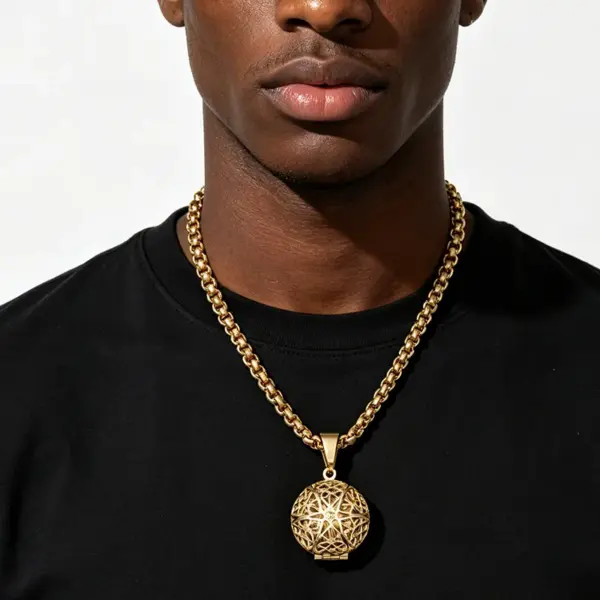 Wholesale Waterproof Non Tarnish Grid Necklace For Adults With PVD Coated Golden Plated 304 Stainless Steel Box Chain