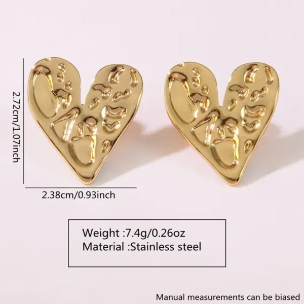 oly-98a349e557d1c6da016f1d674d2b6659 Wholesale 201 Stainless Steel 304 Stainless Steel Heart Shape Flower Electroplating Stone-Free Imitation Gold Vintage Style Classic Style Heart Flowers Drop Earrings Ear Studs