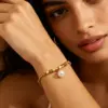 Wholesale Three-dimensional Geometric Bracelets For Women In 304 Stainless Steel With 18K Real Gold Plated PVD Coated Twisted Rope Chain