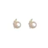 Wholesale Swan Stud Earrings For Women Featuring 925 Sterling Silver Posts With Electroplated Copper And Zircon Inlay