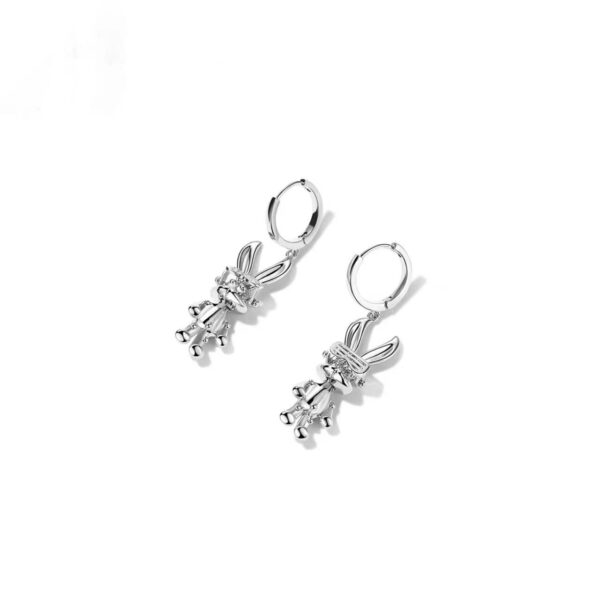 Wholesale Hip-Hop Mechanical Rabbit Earrings for Women, Trendy Internet Celebrity Style, Niche Personality, Simple and Minimalist Earrings