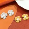 Wholesale 304 Stainless Steel Heart Shape Flower PVD Coated Gold Plated Vintage Style Simple Style Waterproof Non Tarnish Gold Ear Studs