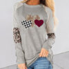 Wholesale spring women's clothing Valentine's Day long sleeve stitching casual T-shirt round neck loose top