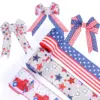 Wholesale Linen Ribbon Stars American Flag Decoration Bow Tie Gift Wrapping Ribbon Independence Day Celebration Party Supplies