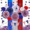 Wholesale Decorative Paper Fan Raindrop Confetti Set For American Independence Day Celebration Background Wall Party Supplies