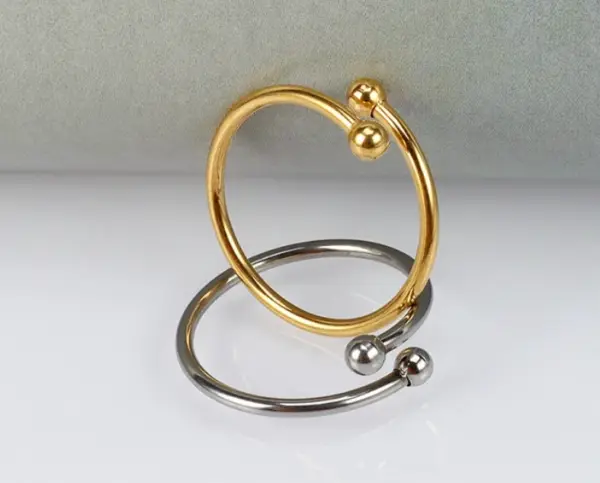 Wholesale 304 Stainless Steel Solid Color Ion Plating (IP) 18K Real Gold Plated Simple Style Classic Style Waterproof Non Tarnish Inlay Gold Open Rings
