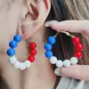 Wholesale New American Independence Day Elements Red White Blue Flag Aluminum Acrylic Earrings Earrings Ear Jewelry Women