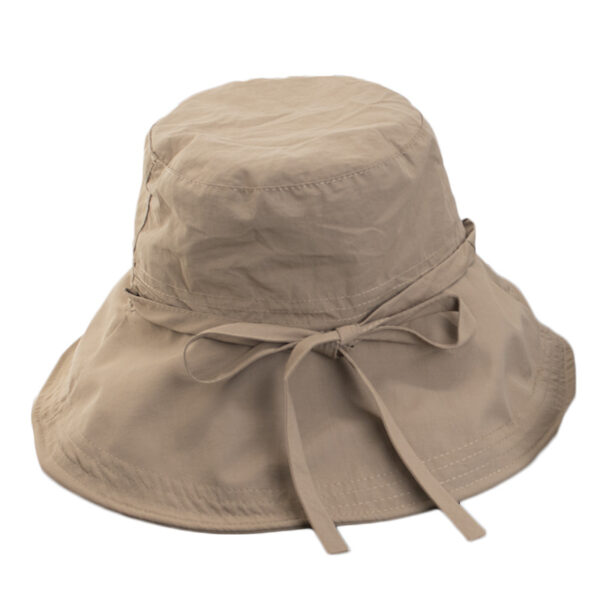 Wholesale Japanese Strap Fisherman Hat Women's Summer Breathable Lightweight Sun Protection Sun Hat All-match Face Showing Small Bow Basin Hat