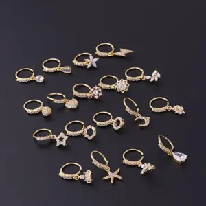 Wholesale Nose Rings & Studs Fashion Geometric Copper Plating Nose Pin