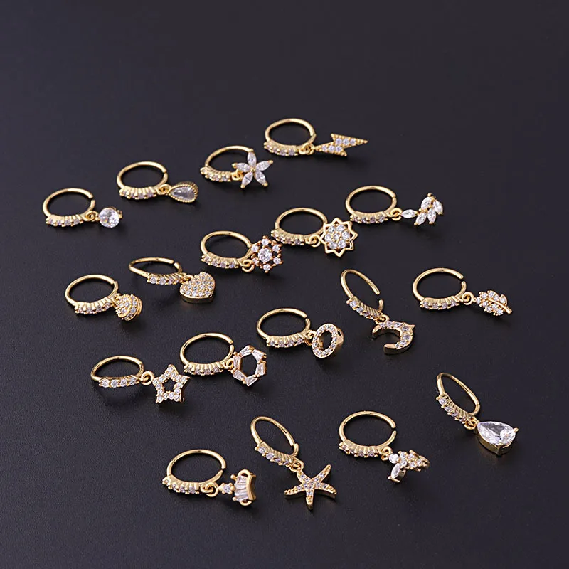 Wholesale Nose Rings & Studs Fashion Geometric Copper Plating Nose Pin