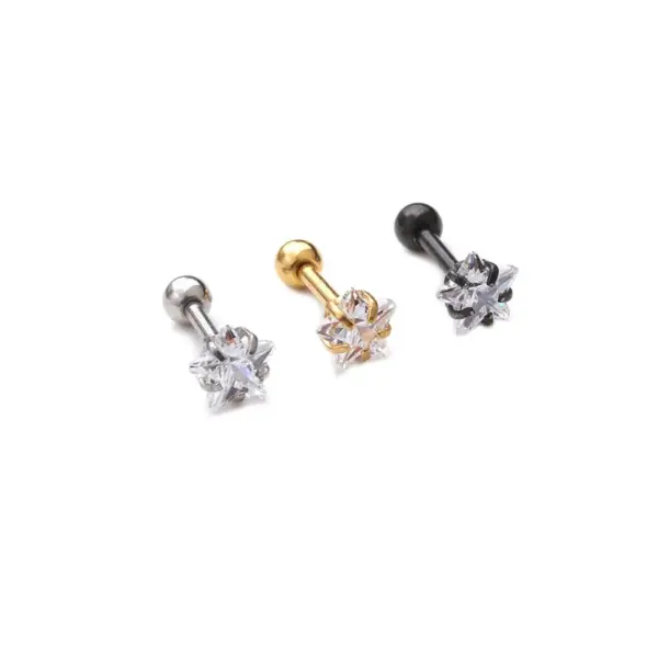 Wholesale 316L Stainless Steel Ear Cartilage Rings & Studs Geometric Waterproof Non Tarnish Surgical Steel